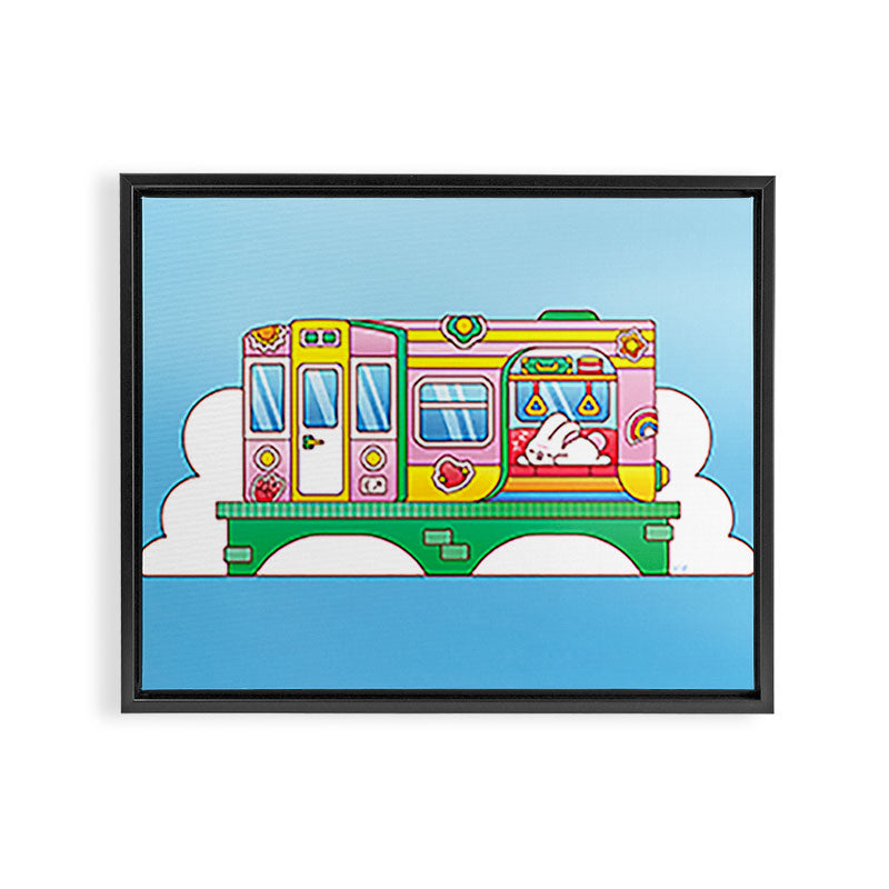 Kidnichols Subway Snooze Art Print Framed Canvas Print Gallery Image 2