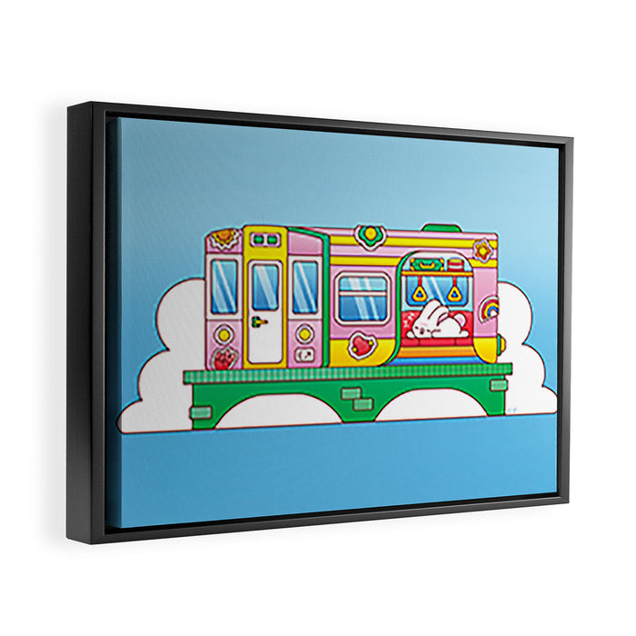 Kidnichols Subway Snooze Art Print Framed Canvas Print Gallery Image 1