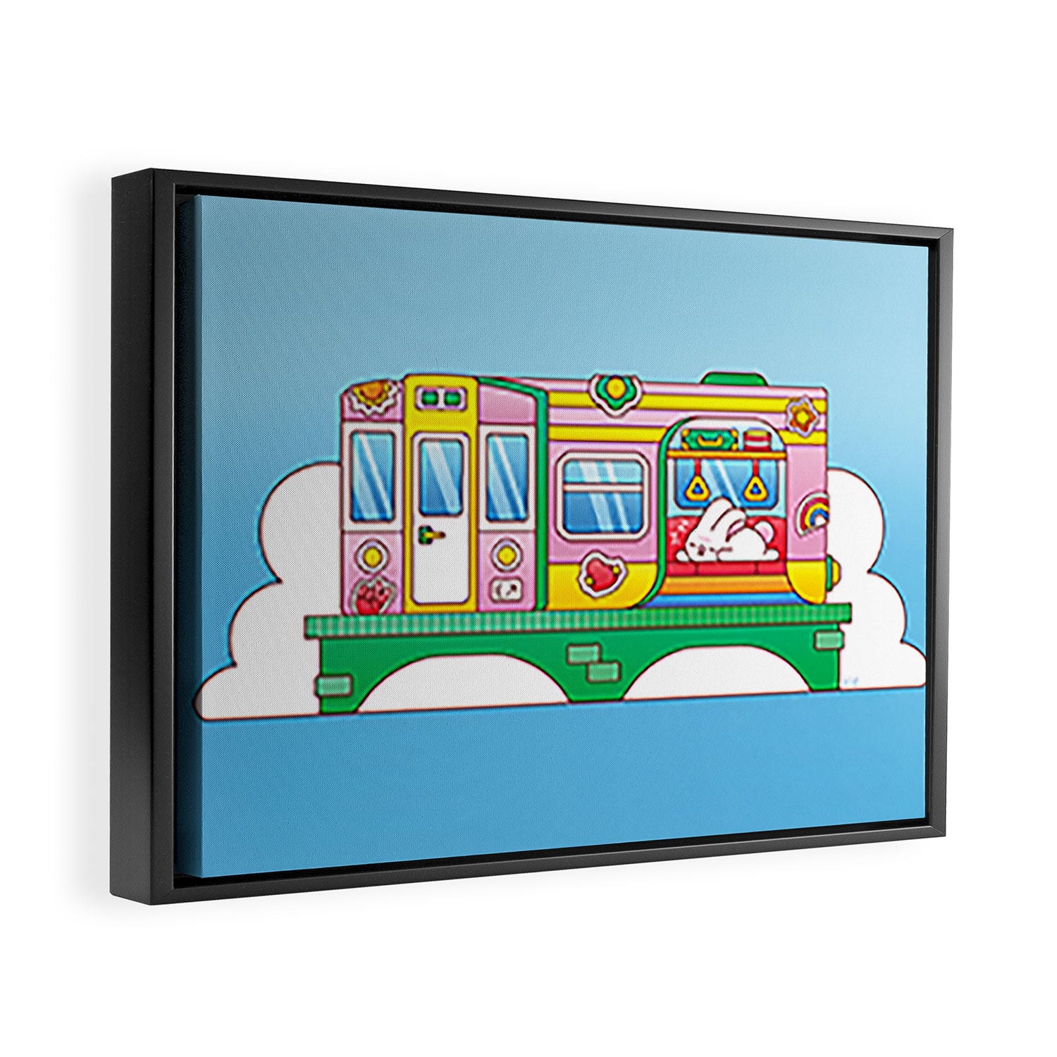 Kidnichols Subway Snooze Art Print Framed Canvas Print Gallery Image 6