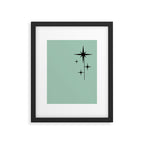1950s Atomic Age Retro Starbursts in Aqua Mint and Black Framed Art Print Gallery Image 6