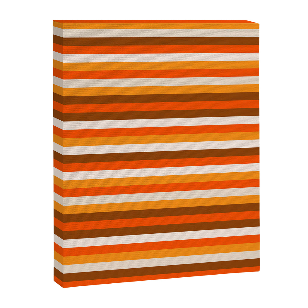 70s Fine Stripes in Retro Orange and Brown Canvas Print Gallery Image 8