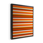70s Fine Stripes in Retro Orange and Brown Framed Canvas Print Gallery Image 2