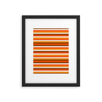 70s Fine Stripes in Retro Orange and Brown Framed Art Print Gallery Image 6