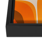70s Retro Groove Minimalist Mid Century Modern Abstract in 1970s Brown and Orange Framed Canvas Print Gallery Image 3