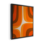 70s Retro Groove Minimalist Mid Century Modern Abstract in 1970s Brown and Orange Framed Canvas Print Gallery Image 2