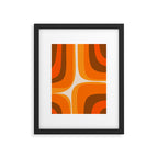 70s Retro Groove Minimalist Mid Century Modern Abstract in 1970s Brown and Orange Framed Art Print Gallery Image 5