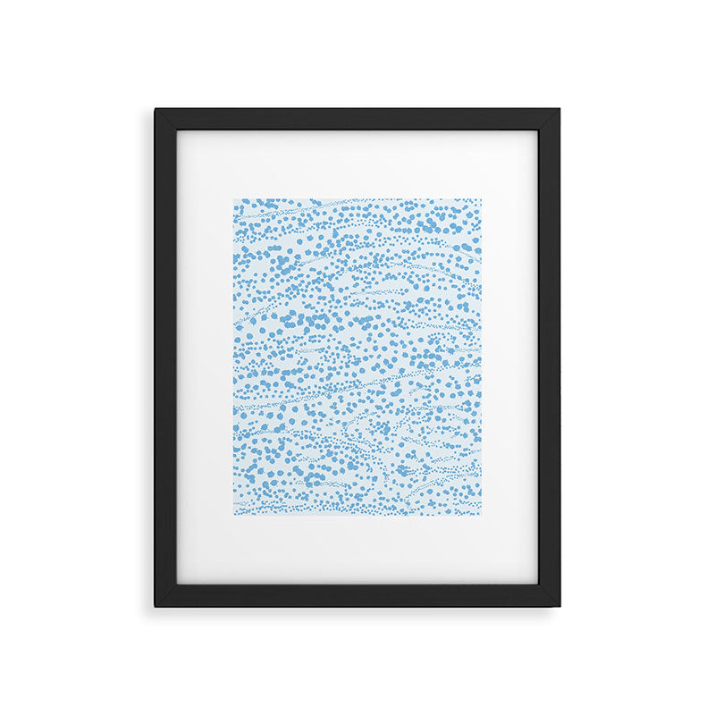  Abstract Ink Blot Strata Pattern in Ice Blue Framed Art Print Gallery Image 6