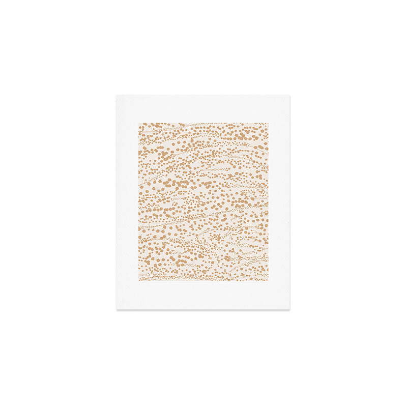 Abstract Ink Blot Strata Pattern in Neutral Camel Beige Art Print Gallery Image 1