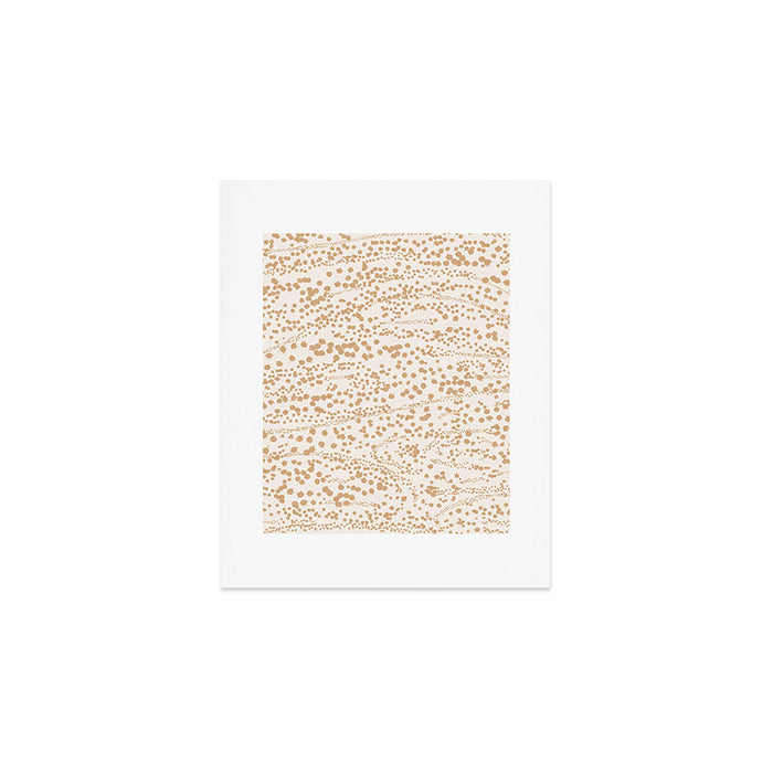 Abstract Ink Blot Strata Pattern in Neutral Camel Beige Art Print Gallery Image 1