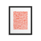 Abstract Ink Blot Strata Pattern in Persimmon Orange Framed Art Print Gallery Image 6