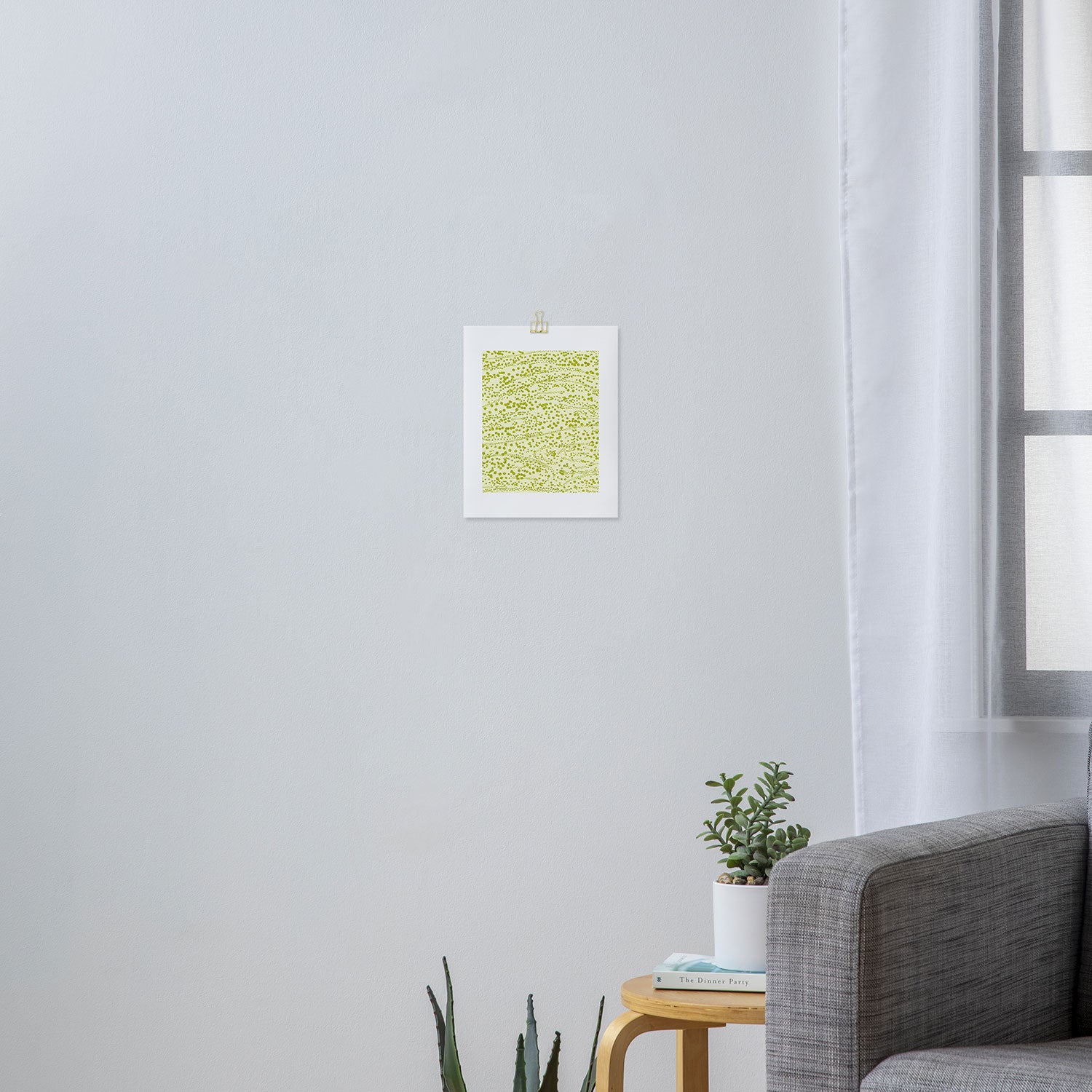 Abstract Ink Blot Strata Pattern in Wasabi Green Art Print Gallery Image 3