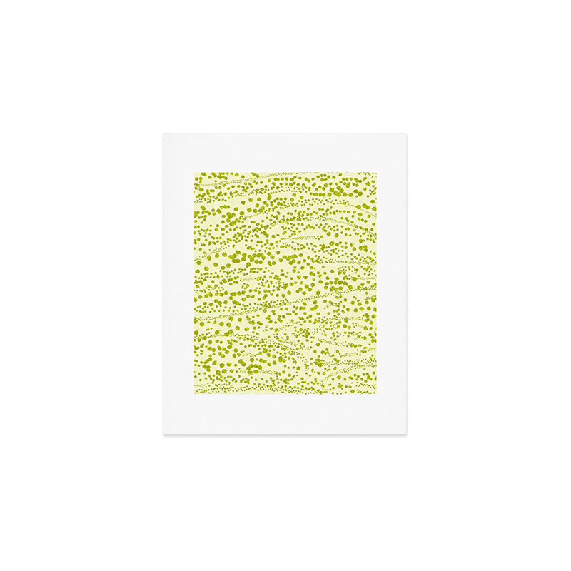 Abstract Ink Blot Strata Pattern in Wasabi Green Art Print Gallery Image 1