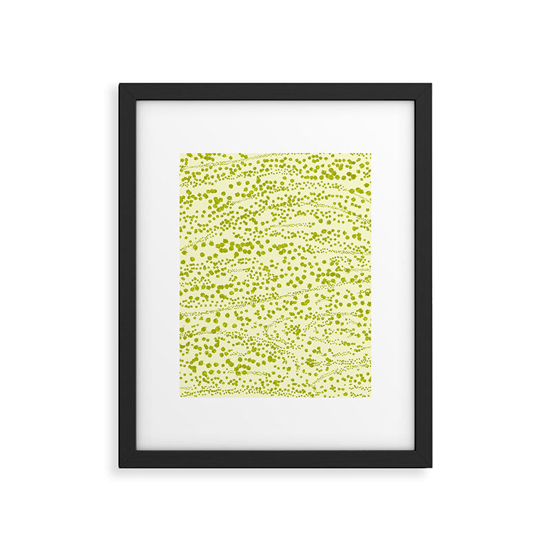 Abstract Ink Blot Strata Pattern in Wasabi Green Framed Art Print Gallery Image 6