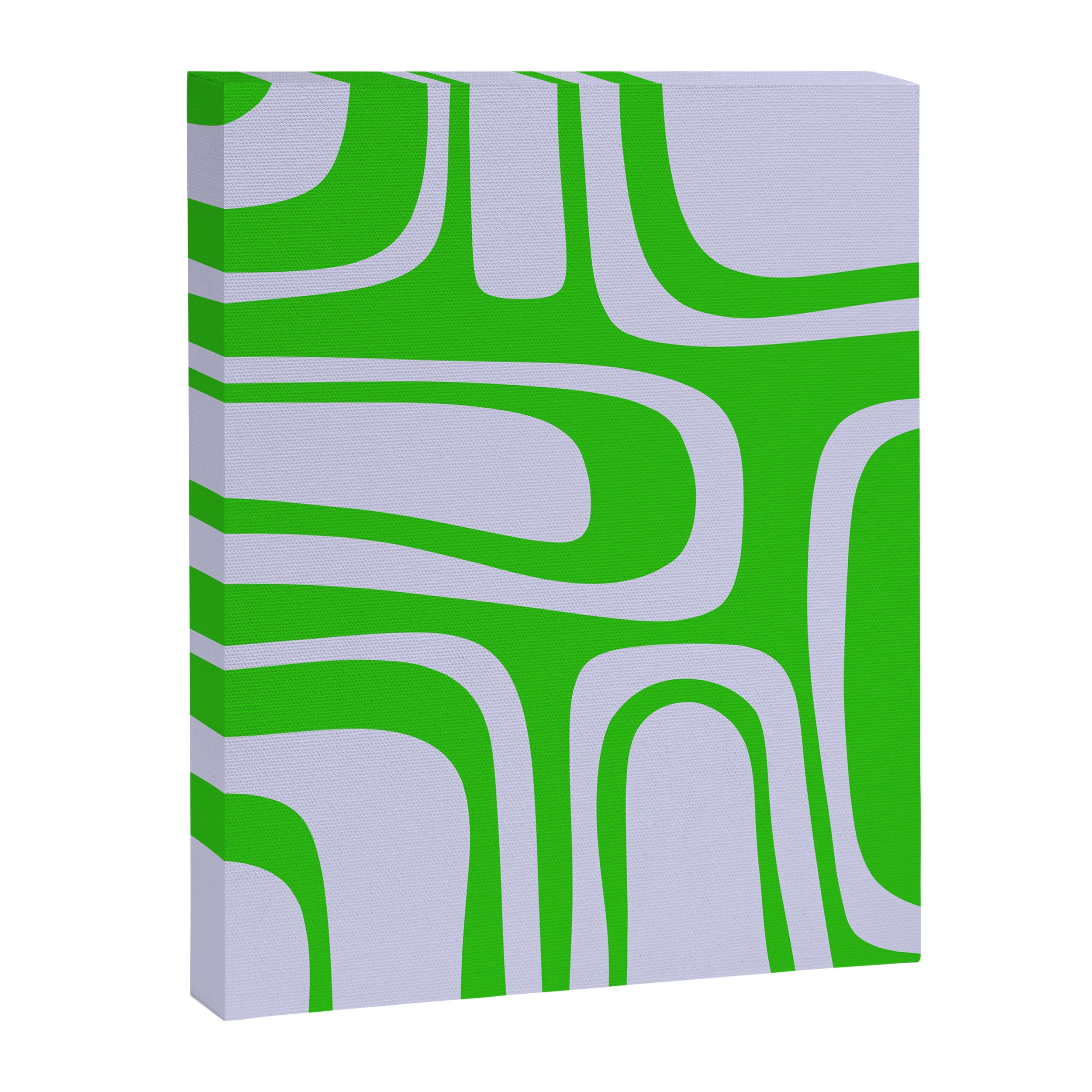 Abstract Lime and Lavender Mid Century Modern Palm Springs Pattern Canvas Print Gallery Image 8