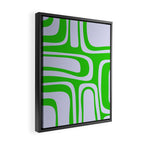 Abstract Lime and Lavender Mid Century Modern Palm Springs Pattern Framed Canvas Print Gallery Image 2