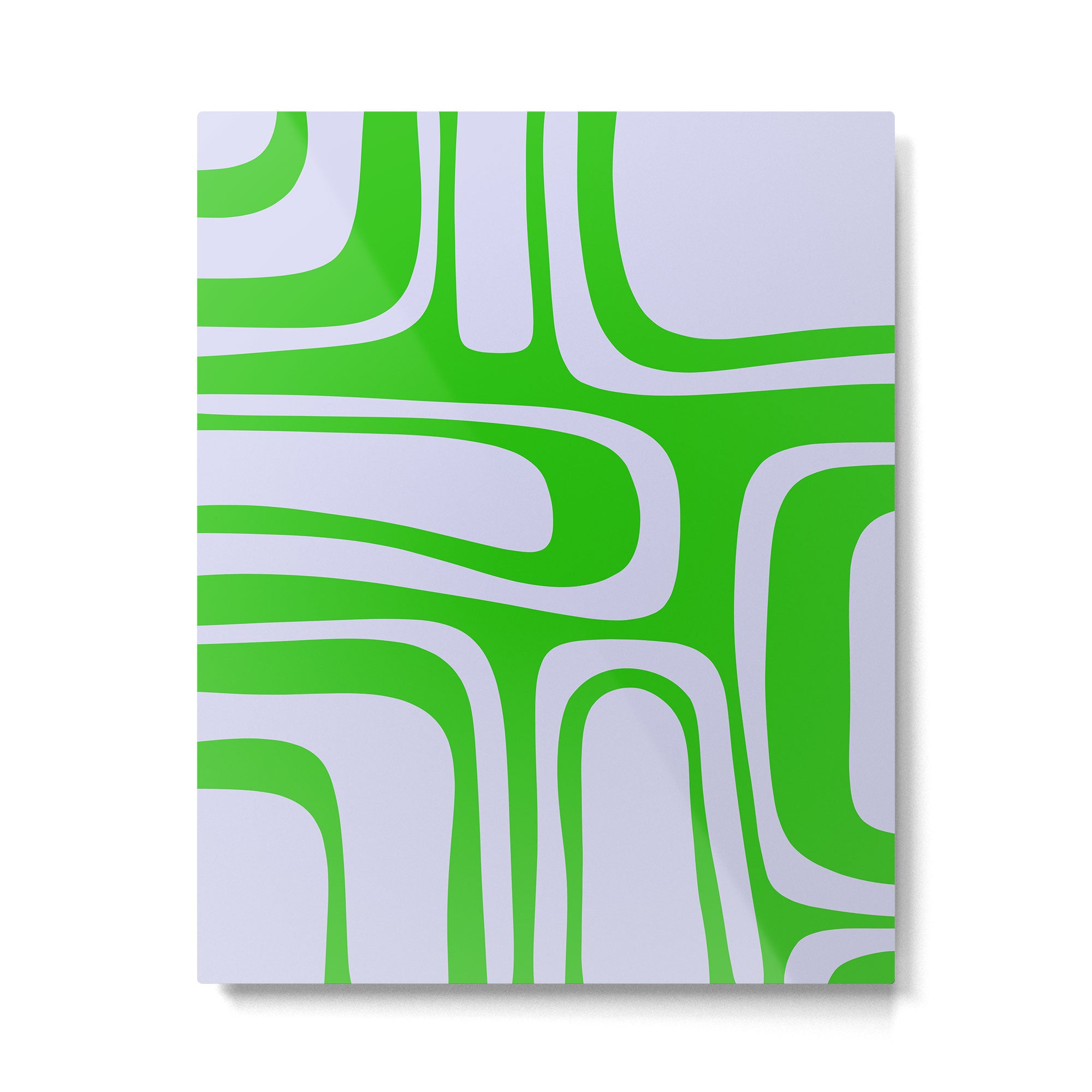 Abstract Lime and Lavender Mid Century Modern Palm Springs Pattern Metal Print Gallery Image 6