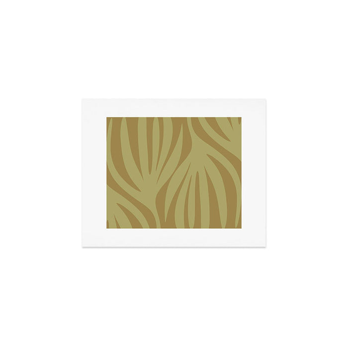 Abstract Maldives Leaves Minimalist Pattern in Olive Art Print Gallery Image 1