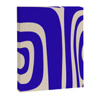 Abstract Minimalist Mid Century Modern Tiki Pattern in Cobalt Blue and Beige Canvas Print Gallery Image 6