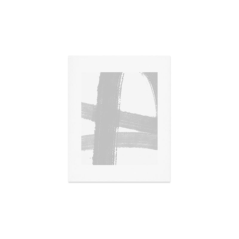 Abstract Minimalist Painted Brushstrokes 1 in Light Gray Art Print Gallery Image 1