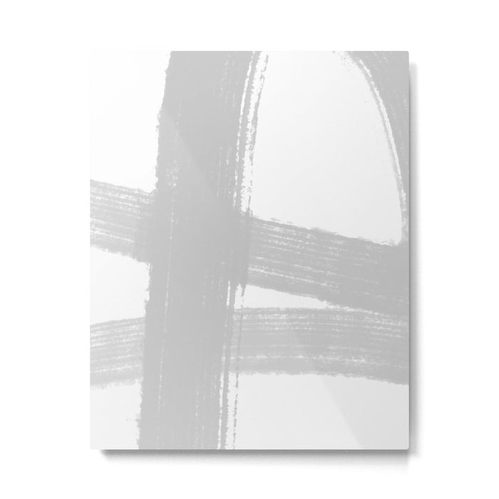 Abstract Minimalist Painted Brushstrokes 1 in Light Gray Metal Print Gallery Image 1