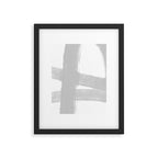 Abstract Minimalist Painted Brushstrokes 1 in Light Gray Framed Art Print Gallery Image 6