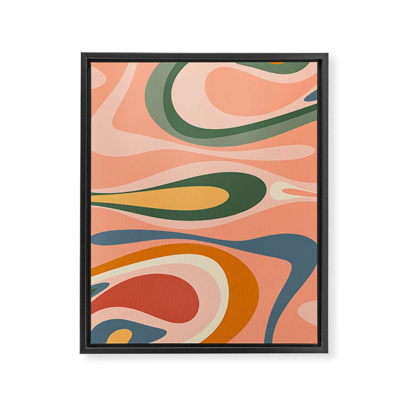 Abstract Mod Thang Multicolor Retro Modern Abstract Pattern Framed Canvas Print Gallery Image 8