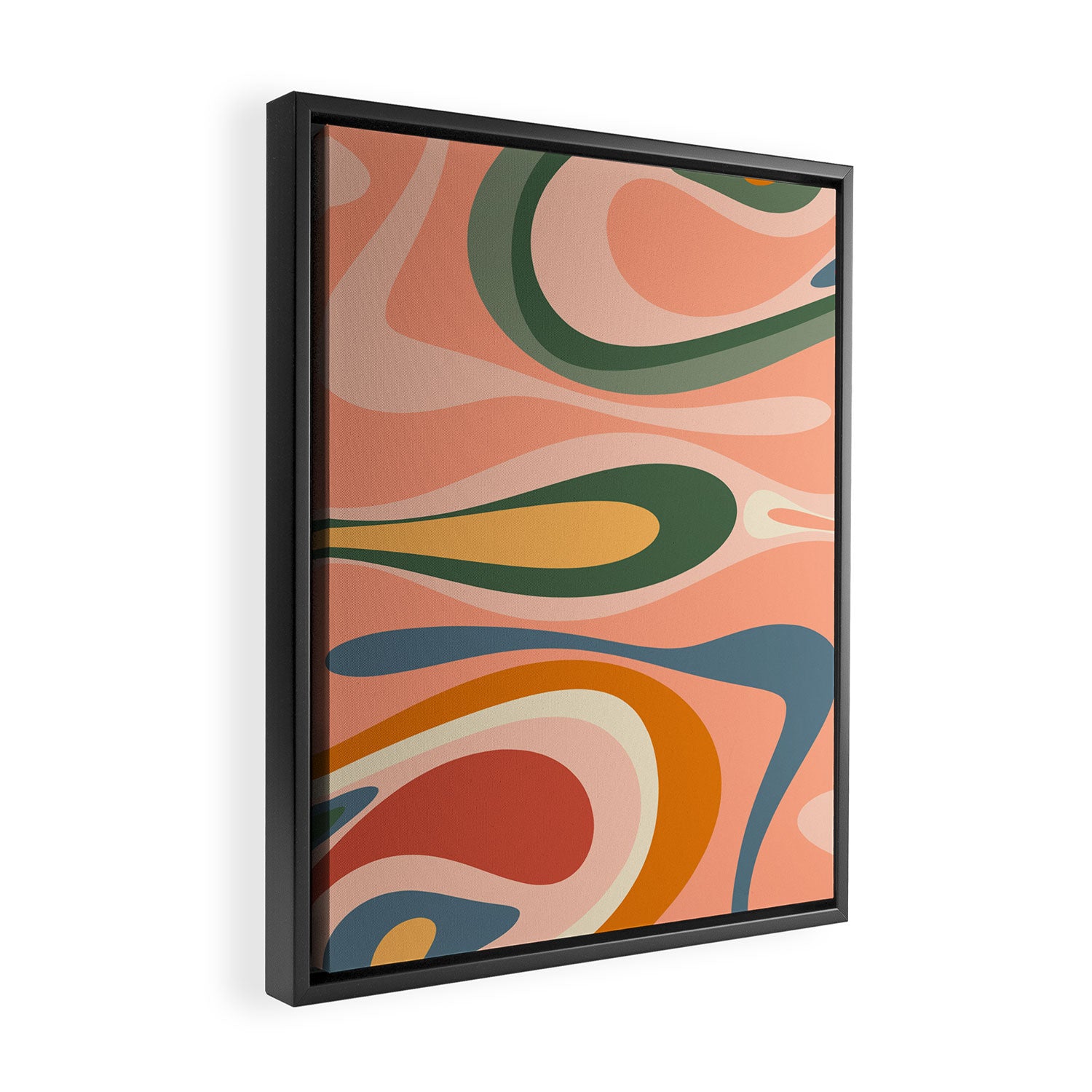 Abstract Mod Thang Multicolor Retro Modern Abstract Pattern Framed Canvas Print Gallery Image 2