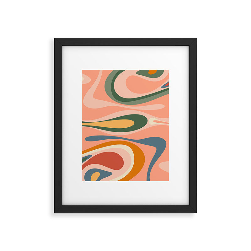 Abstract Mod Thang Multicolor Retro Modern Abstract Pattern Framed Art Print Gallery Image 6