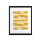 Abstract Organic Stripes Pattern in Mustard Yellow Framed Art Print Gallery Image 5