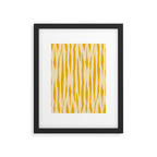 Abstract Organic Stripes Vertical Pattern in Mustard Yellow Framed Art Print Gallery Image 5