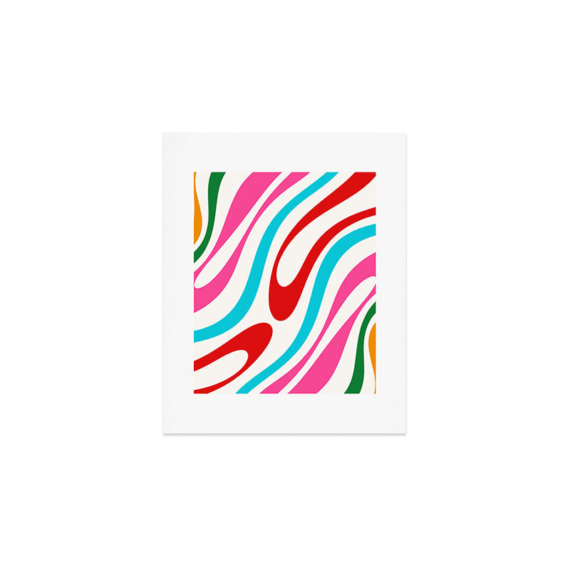 Abstract Wavy Loops Colorful Whimsical Retro Modern Pattern Art Print Gallery Image 1