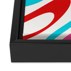 Abstract Wavy Loops Colorful Whimsical Retro Modern Pattern Framed Canvas Print Gallery Image 3