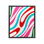 Abstract Wavy Loops Colorful Whimsical Retro Modern Pattern Framed Canvas Print Gallery Image 8