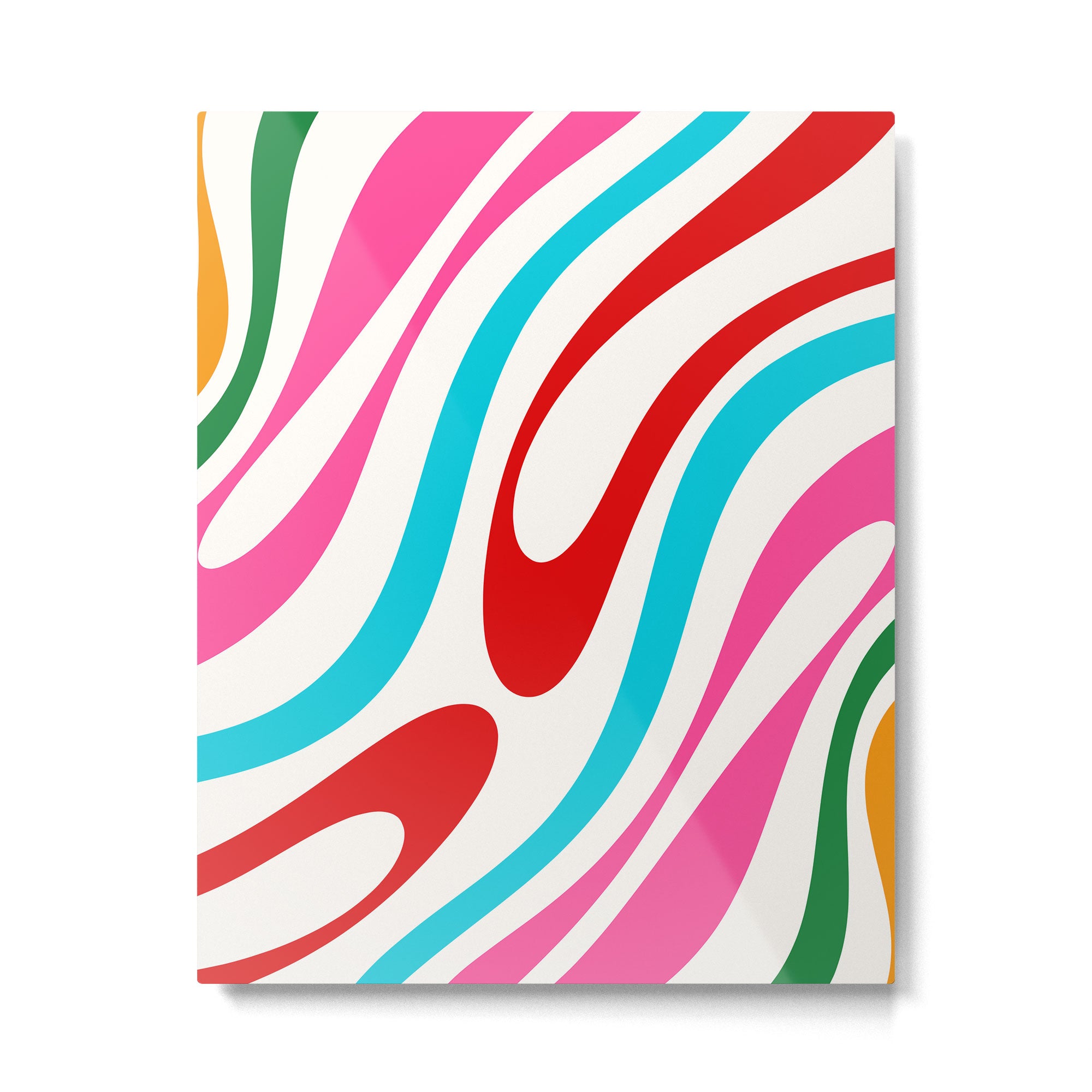 Abstract Wavy Loops Colorful Whimsical Retro Modern Pattern Metal Print Gallery Image 6