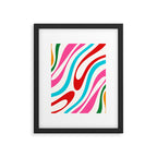 Abstract Wavy Loops Colorful Whimsical Retro Modern Pattern Framed Art Print Gallery Image 4
