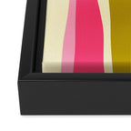 Abstract Wild Stripes Pattern in Pink and Olive Yellow Framed Canvas Print Gallery Image 3