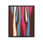 Abstract Wild Stripes Pattern in Pink Maroon Brown Blue Framed Canvas Print Gallery Image 8