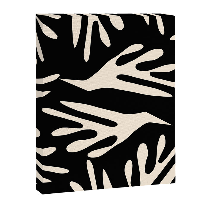 Ailanthus Cutouts Abstract Pattern in Black and Cream Canvas Print Gallery Image 1