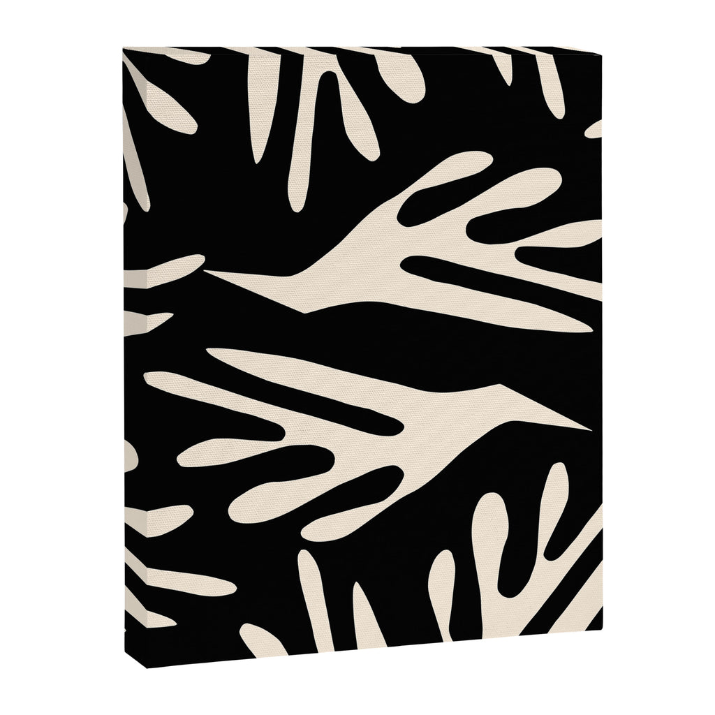 Ailanthus Cutouts Abstract Pattern in Black and Cream Canvas Print Gallery Image 6