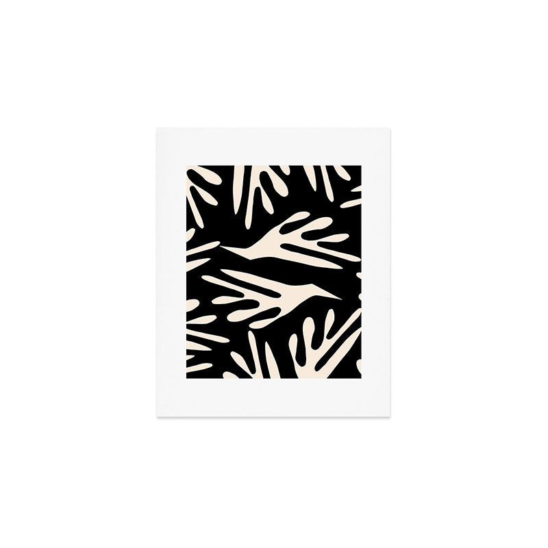 Ailanthus Cutouts Abstract Pattern in Black and Cream Art Print Gallery Image 1