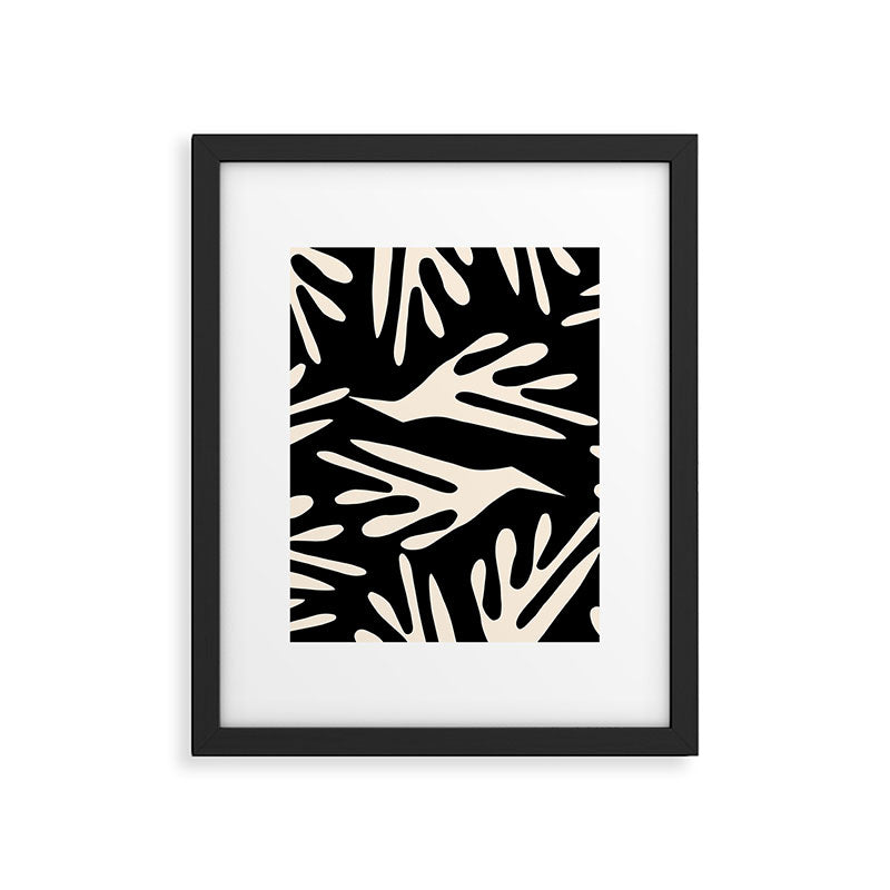 Ailanthus Cutouts Abstract Pattern in Black and Cream Framed Art Print Gallery Image 5