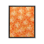 Alice Flowers - Retro Floral Pattern in Orange Tangerine Framed Canvas Print Gallery Image 8