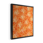 Alice Flowers - Retro Floral Pattern in Orange Tangerine Framed Canvas Print Gallery Image 2