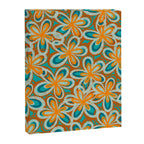 Alice Flowers Retro Floral Pattern Orange Turquoise Teal Rust Canvas Print Gallery Image 8