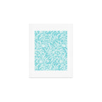 Aqua Turquoise Blue Vintage Floral Botanical Pattern Art Print Gallery Image 1