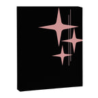 Atomic 50s Retro Star Trio in Vintage Pink and Black Canvas Print Gallery Image 8