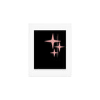 Atomic 50s Retro Star Trio in Vintage Pink and Black Art Print Gallery Image 1