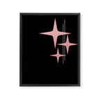 Atomic 50s Retro Star Trio in Vintage Pink and Black Framed Canvas Print Gallery Image 8