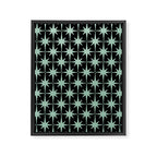 Atomic Age 1950s Retro Starburst Pattern in Mid-Century Modern Mint and Black Framed Canvas Print Gallery Image 6