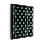 Atomic Age 1950s Retro Starburst Pattern in Mid-Century Modern Mint and Black Framed Canvas Print Gallery Image 2
